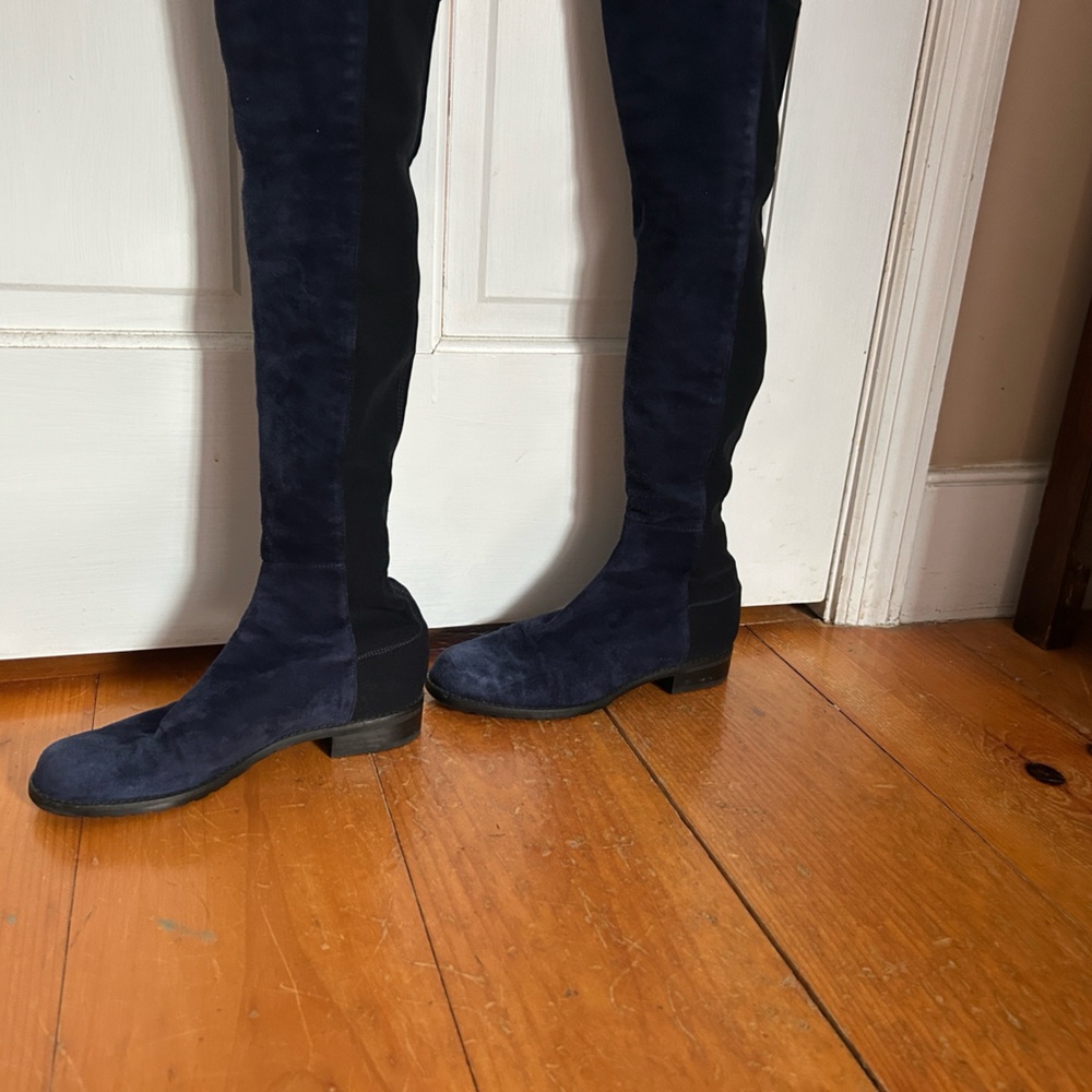 Stuart Weitzman Navy Over-the-Knee Boots